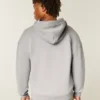 Boxy Star Flame Graphic Zip-Up Hoodie