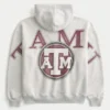 Boxy Texas A&M University Aggies grafisk hettegenser med glidelås