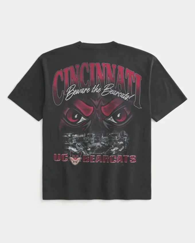Boxy University of Cincinnati Bearcats grafisk T-skjorte