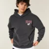 Boxy University of Georgia Bulldogs grafisk hettegenser