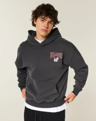 Boxy University of Georgia Bulldogs grafisk hettegenser