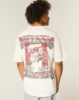 Boxy University of Georgia Bulldogs grafisk T-skjorte