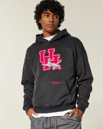 Boxy University of Houston Cougars grafisk hettegenser