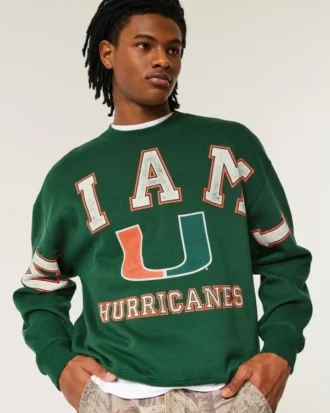 Boxy University of Miami Hurricanes grafisk crew-genser