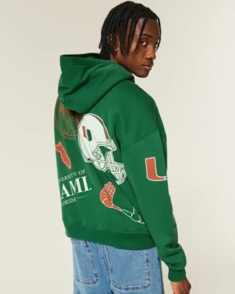 Boxy University of Miami Hurricanes grafisk hettegenser