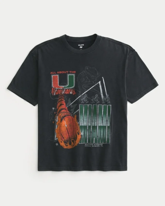 Boxy University of Miami Hurricanes grafisk T-skjorte