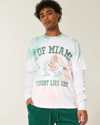Boxy University of Miami Hurricanes grafisk T-skjorte