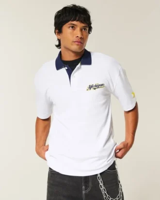 Boxy University of Michigan Wolverines grafisk polo