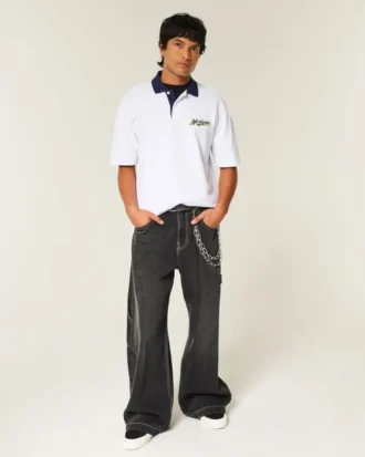 Boxy University of Michigan Wolverines grafisk polo