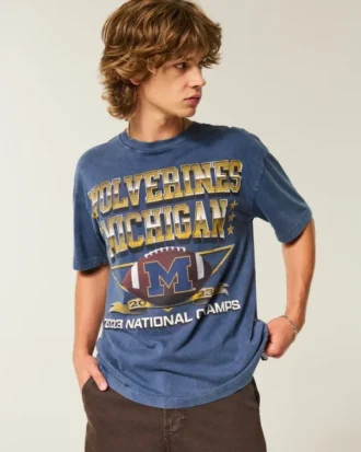 Boxy University of Michigan Wolverines grafisk T-skjorte