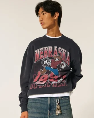 Boxy University of Nebraska Cornhuskers grafisk crew-genser