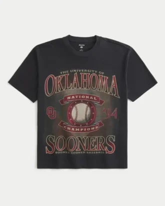 Boxy University of Oklahoma Sooners grafisk T-skjorte