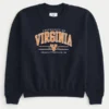 Boxy University of Virginia Graphic Crew Sweatshirt