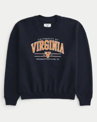 Boxy University of Virginia Graphic Crew Sweatshirt