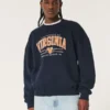 Boxy University of Virginia Graphic Crew Sweatshirt
