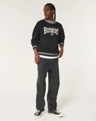 Boxy University of Washington Huskies grafisk crew-genser
