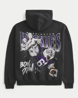 Boxy University of Washington Huskies grafisk hettegenser