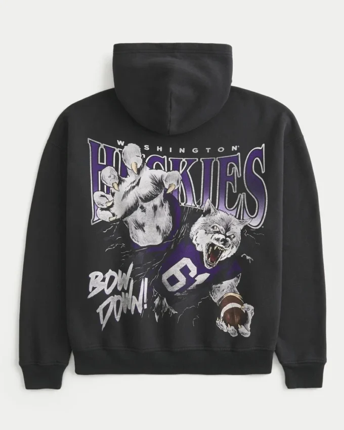 Boxy University of Washington Huskies grafisk hettegenser