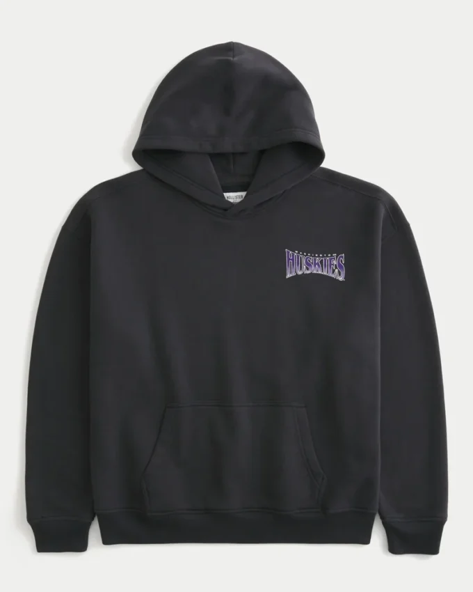 Boxy University of Washington Huskies grafisk hettegenser