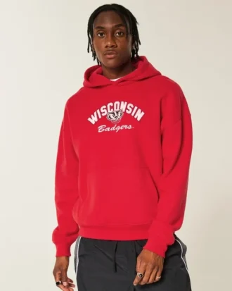 Boxy University of Wisconsin Badgers grafisk hettegenser