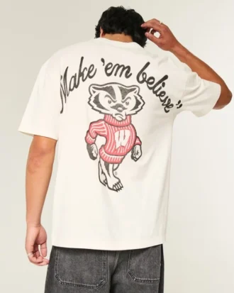 Boxy University of Wisconsin Badgers grafisk T-skjorte
