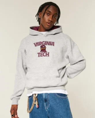 Boxy Virginia Tech Hokies grafisk hettegenser