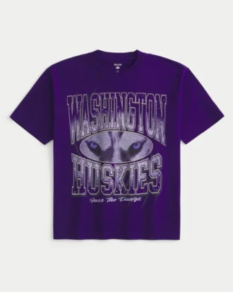 Boxy Washington Huskies grafisk T-skjorte