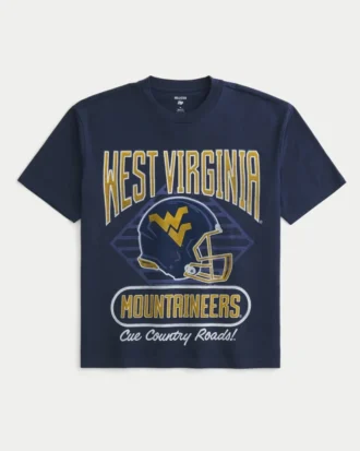 Boxy West Virginia University Mountaineers grafisk T-skjorte