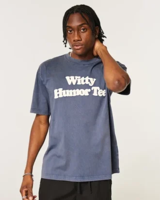 Boxy Witty Humor Tee Grafisk T-skjorte