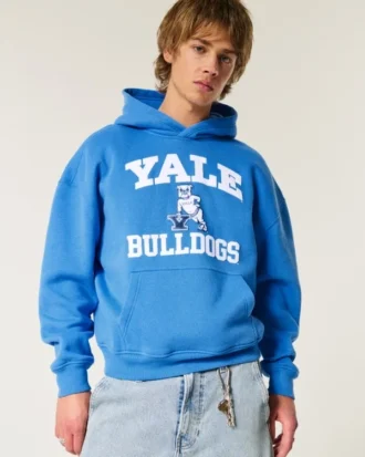 Boxy Yale Bulldogs grafisk hettegenser