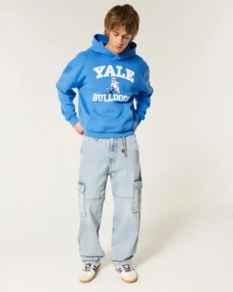 Boxy Yale Bulldogs grafisk hettegenser