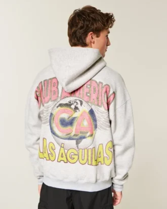 Boxy Zip-Up Club América Las Águilas grafisk hettegenser