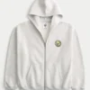 Boxy Zip-Up Club América Las Águilas grafisk hettegenser