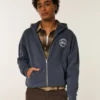 Boxy Zip-Up Ford Graphic Hoodie