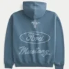 Boxy Zip-Up Ford Mustang Graphic Hoodie