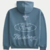 Boxy Zip-Up Ford Mustang Graphic Hoodie