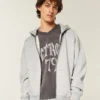 Boxy Zip-Up Hoodie
