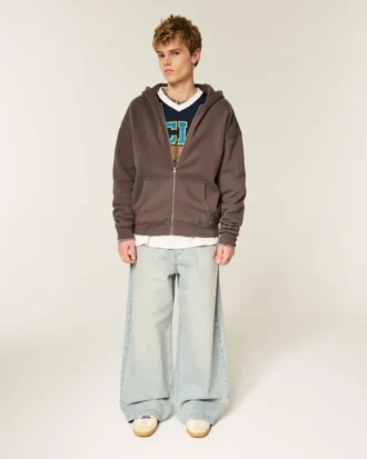Boxy Zip-Up Hoodie