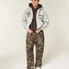 Boxy Zip-Up Michigan State University Spartans grafisk hettegenser