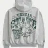 Boxy Zip-Up Michigan State University Spartans grafisk hettegenser