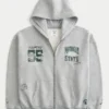 Boxy Zip-Up Michigan State University Spartans grafisk hettegenser