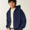 Boxy Zip-Up Number Graphic Hoodie