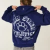 Boxy Zip-Up Penn State University Nittany Lions grafisk hettegenser