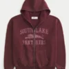 Boxy Zip-Up South Lake Panthers grafisk hettegenser