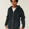Boxy Zip-Up Spider Graphic Hoodie