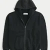 Boxy Zip-Up Spider Graphic Hoodie