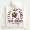 Boxy Zip-Up Texas A&M University Graphic Hoodie