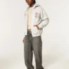 Boxy Zip-Up University of Miami Hurricanes Graphic Hoodie