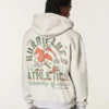 Boxy Zip-Up University of Miami Hurricanes Graphic Hoodie