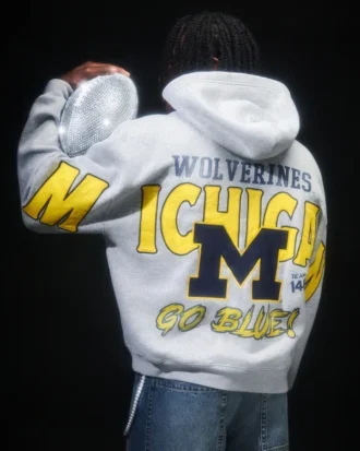 Boxy Zip-Up University of Michigan Wolverines grafisk hettegenser